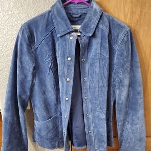 Coldwater Creek Suede/leather jacket blue